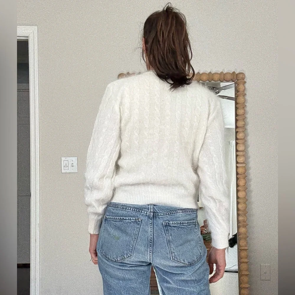 Cache Vintage Angora Metallic Cardigan Sweater - Picture 3 of 13